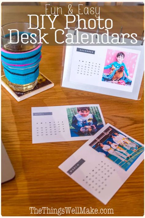 Looking for a last-minute, easy holiday gift idea that will be treasured all year long? Why not make your own photo calendar using a flip photo frame that can be reused year after year. #calendar #giftideas #photocalendars #photogifts #homemadegifts #thethingswellmake #miy Diy Photo Calendar Ideas, Diy Calendar Ideas How To Make, Photo Calendar Ideas, Photo Calendar Diy, Diy Photo Calendar, Diy Calendar Gift, Calendar Gift Ideas, Picture Calendar, Diy Desk Calendar