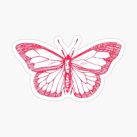 Get my art printed on awesome products. Support me at Redbubble #RBandME: https://www.redbubble.com/i/sticker/Sparkling-Red-Butterfly-Artwork-by-Ashrafcan/54767954.EJUG5?asc=u Red Stickers Aesthetic Printable, Cool Stickers For Laptop, Stickers For Print, Pretty Stickers, Red Stickers, Stickers Butterfly, Weird Stickers, Sticker Design Inspiration, Butterfly Stickers