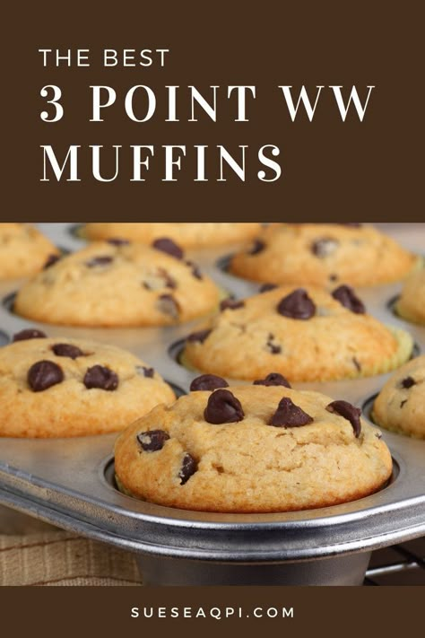 Ww Mini Muffins, Low Point Muffins Weight Watcher Recipes, Low Calorie Banana Chocolate Chip Muffins, Ww Chocolate Chip Muffins, Ww 0 Point Desserts, Ww Low Point Muffins, Ww Chocolate Muffins, Ww Recipes With Bananas, Weight Watchers Muffins Easy