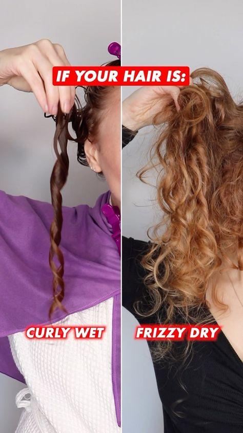 “CURLY WHEN WET, FRIZZY WHEN DRY” is one of the most common problems I see in my inbox and comments. The majority of the time, this issue… | Instagram Frizzy Curls, My Ride Or Die, Layered Curly Hair, Curly Hair Problems, Curly Hair Tutorial, Colored Curly Hair, Natural Wavy Hair, Curly Girl Method, Curl Cream