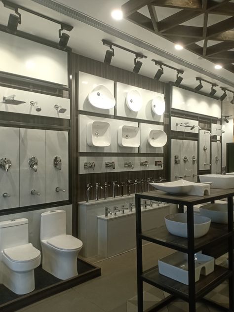 Plumbing Shop Design, Sanitary Shop Interior Design, Sanitary Ware Showroom Design, Hardware Shop Interior, Sanitary Showroom Display, Sanitary Showroom Interiors, Hardware Showroom Display, Sanitary Showroom, Interior Shop Display