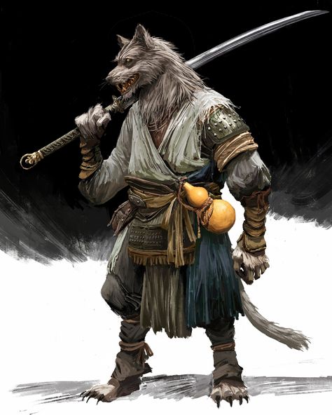 ArtStation - The Wolf Warrior, C Y Dnd Wolf Character, Wolf Samurai, Pandaren Monk, Monsters Rpg, Wolf People, Wolf Warrior, Wolf Warriors, Warrior Drawing, Werewolf Art