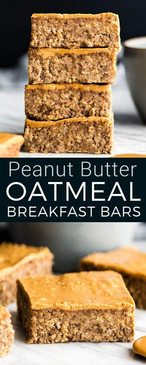 Peanut Butter Breakfast Bars, Peanut Butter Oatmeal Breakfast, Healthy Breakfast Bars, Peanut Butter Breakfast Bar, Gluten Free Breakfast Bars, Breakfast Butter, Breakfast Bars Recipe, Breakfast Bars Healthy, Peanut Butter Breakfast