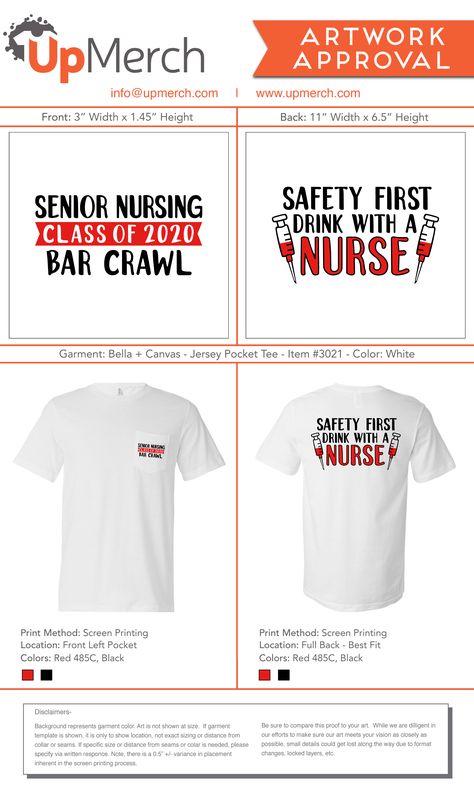 Nursing Bar Crawl Shirts, Bar Crawl Shirts College, Nurse Bar Crawl Shirt, Nursing Unit Shirt Ideas, Funny Nurse Shirts Shirts By Sarah, Nursing Funny Shirt, Bar Crawl, Safety First, Class Of 2020