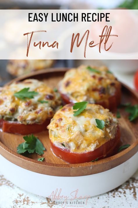 This easy tomato avocado tuna melt turns a classic deli favourite into a healthy low carb, keto friendly, high protein, kid approved lunch or dinner. #abbeyskitchen #tunamelt #ketolunch #healthylunchidea #cheesyfoods Tomato Tuna Melt, Low Mercury Fish, Tuna Melt Recipe, Avocado Tuna, Healthy Tuna, Melt Recipe, Tuna Melt, Tomato Avocado, Tuna Avocado