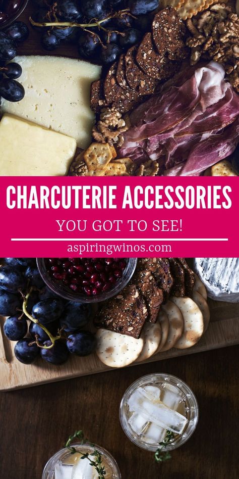 Pick up some of these must-have #charcuterie accessories so you can be the hostess with the mostess at your next #winetasting #party with friends. Pull together a delicious and elegant appetizer spread with these handy must-haves, your meat trays will be the stuff of legends. #decor #hosting via @aspiringwinos Charcuterie Accessories, Small Cheese Boards, Meat Trays, Elegant Appetizers, Party With Friends, Wine Tasting Experience, Meat Appetizers, Charcuterie Platter, Hostess With The Mostess