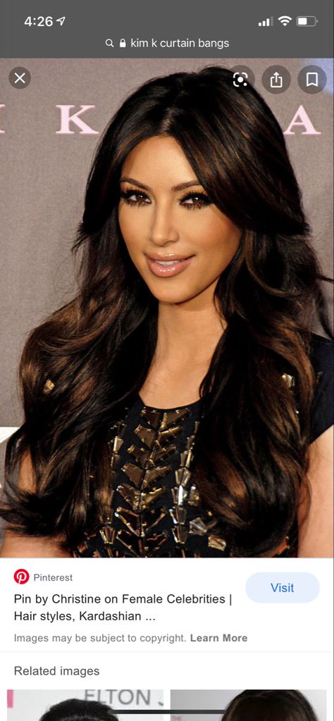 Kardashian Curtain Bangs, Hair Curtain Bangs, Kim Kardashian Hair, Kardashian Hair, Kim K, Curtain Bangs, Kim Kardashian, New Hair, Bangs