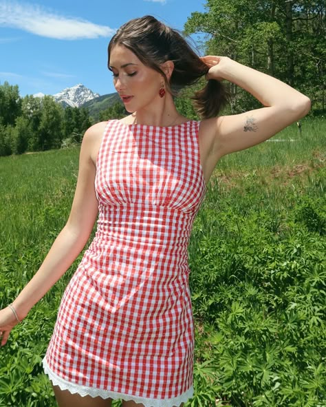 High Waist Dresses, High Waist Dress, Red Gingham, Dresses Summer, Gingham Dress, Red Plaid, Stylish Dresses, Denim Fashion, Fashion Inspo Outfits