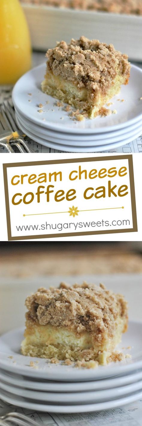 Thick Coffee Cake has a swirl of Cream Cheese filling and a generous layer of Cinnamon Streusel Cheese Coffee Cake, Cream Cheese Coffee Cake, Cinnamon Cream Cheese, Coconut Dessert, Cinnamon Coffee Cake, Pane Dolce, Shugary Sweets, Cinnamon Nuts, Brownie Desserts