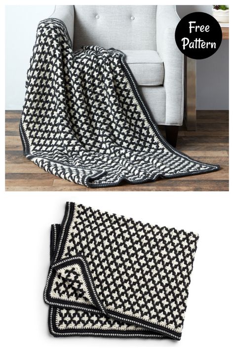 Reversible Geometric Blanket Free Crochet Pattern Geometric Blanket, Small Bunny, Crochet Patterns Free Blanket, Afghan Patterns, White Blanket, Afghan Blanket, Simple Colors, White Crochet, Crochet Blanket Patterns