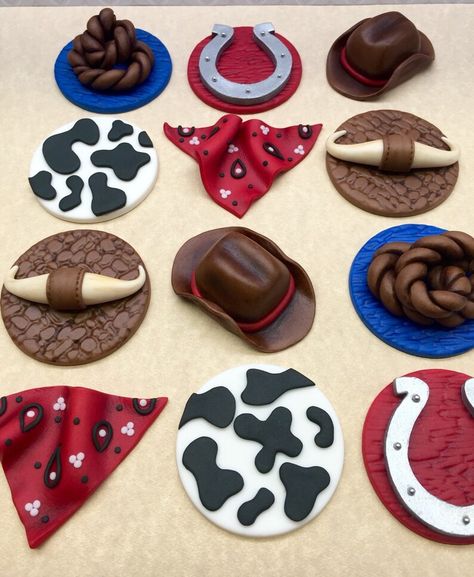 Fondant Cowboy Cupcake Toppers Cowboy Birthday Western | Etsy New Zealand Western Theme Cupcakes, Boat Cake Topper, Cowboy Cupcakes, Cowboy Cake, Boat Cake, Cowboy Cakes, Cupcakes Fondant, Edible Toppers, Horse Cake