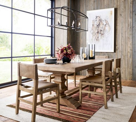 Pottery Barn Dining Room, Seagrass Dining Chairs, Extending Dining Table, Pedestal Dining Table, Color Tones, Farmhouse Dining, Extendable Dining Table, Room Table, Quality Furniture