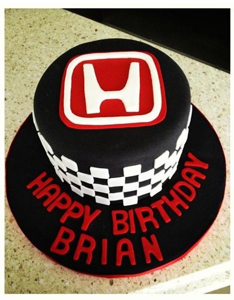 Honda Birthday Cake Honda Cakes For Men, Honda Birthday Party Ideas, Honda Birthday Cake, Honda Cake Ideas, Car Cakes For Men, Tire Cake, Birthday Cake For Boyfriend, Cake For Boyfriend, Dinner Party Decorations