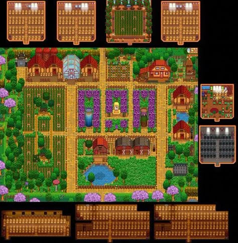 #greenhousedesignlayout Stardew Valley Vanilla, Stardew Design, Farm Layouts, Stardew Ideas, Stardew Farm, Stardew Farms, Miniature Greenhouse, Greenhouse Design, Stardew Valley Layout