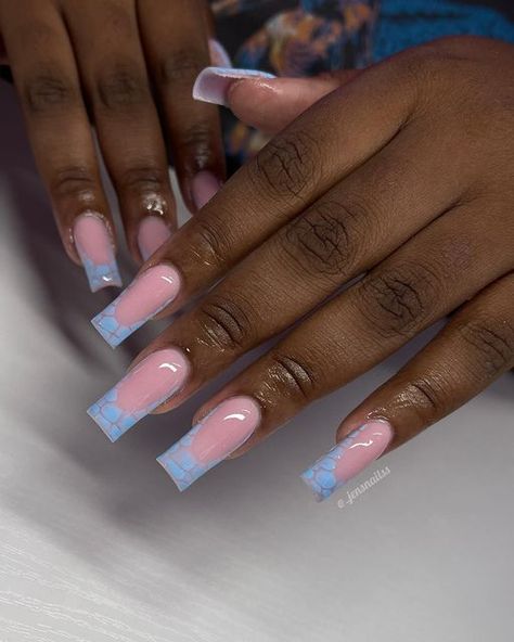 Croc Nails Acrylic, Blue Croc Nails, Pink Croc Nails, Croc Nails, Fye Nails, Nails Acrylic, Blue And Pink, Nail Design, Pretty In Pink