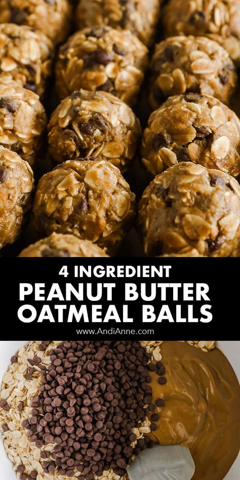 Peanut Butter Oatmeal Balls Peanut Butter Oat Balls, Easiest Snacks, Oatmeal Energy Balls Recipe, Peanut Butter Oatmeal Balls, Whole30 Snacks, Oat Balls, Oatmeal Balls, Peanut Butter Oat, Peanut Butter Energy Balls