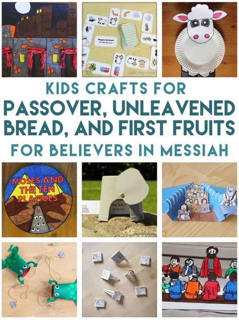 Kids crafts for the Biblical holidays of Passover, Unleavened Bread, and First Fruits | Land of Honey Passover For Kids, Passover Games, Passover Lesson, Passover Activities, Passover Feast, Feast Of Unleavened Bread, Passover Ideas, Passover Crafts, 10 Plagues