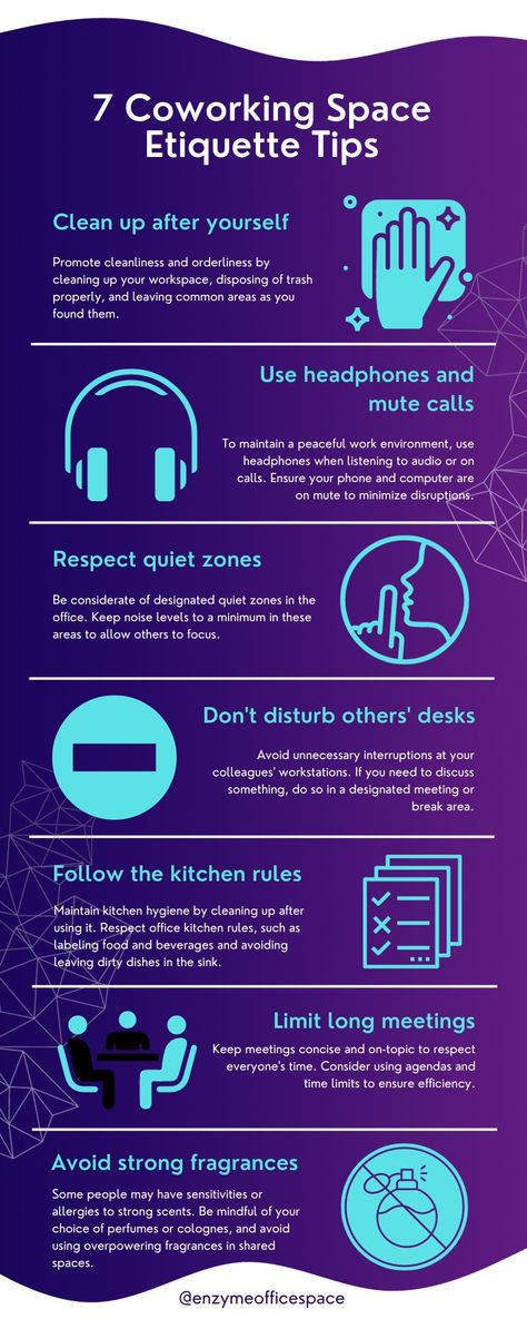 7 coworking space etiquette tips Office Rules And Regulations, Office Etiquette Rules, Coworking Space Ideas, Co Working Space Design, Jenga Ideas, Coworking Office Design, Coworking Design, Adulting Tips, Office Rules