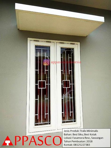 Teralis Jendela Minimalis di Sawangan Fasamora Residence - Jual Kanopi Tralis Kanopi Jendela, Teralis Jendela, Wooden Window Design, Modern Window Design, Window Grills, Wallpaper Designs For Walls, Modern Window Grill, Home Window Grill Design, Window Grill Design Modern