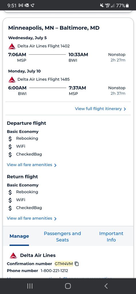 Flight Itinerary, Flight Schedule, Delta Airlines, Study Tips, Phone Numbers, Flight, Quick Saves