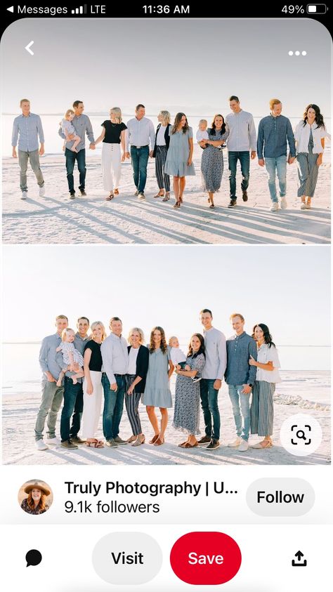 Big Family Photo Shoot Ideas Outfits, Large Family Beach Pictures Poses, Large Family Photoshoot Beach, Large Family Beach Pictures Outfits, Family Beach Pictures Adults, Beach Extended Family Photos Outfits, Beach Big Family Photos, Big Family Beach Photos, Family Photos On The Beach Ideas