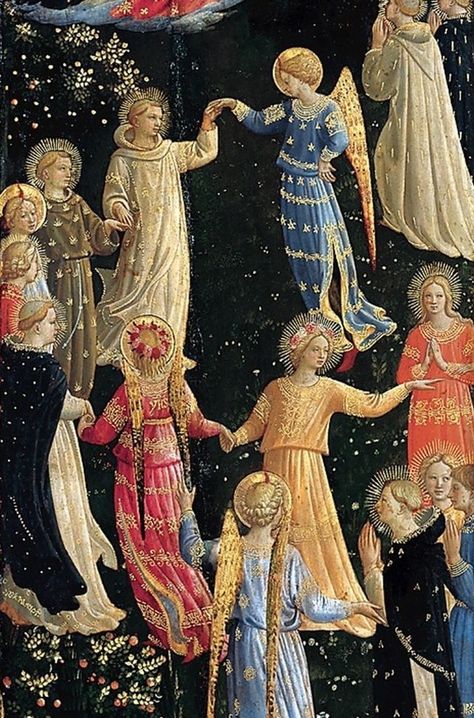 Fra Angelico painting Enchanted Kingdom, Fra Angelico, Medieval Paintings, Angels Among Us, Historical Art, European Art, Catholic Art, Traditional Paintings, Sacred Art