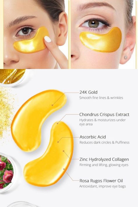 Gold Eye Mask, Eye Patch, Gold Eyes, Dark Circles, Circles, Eye Mask, Anti Aging, Moisturizer, Mask