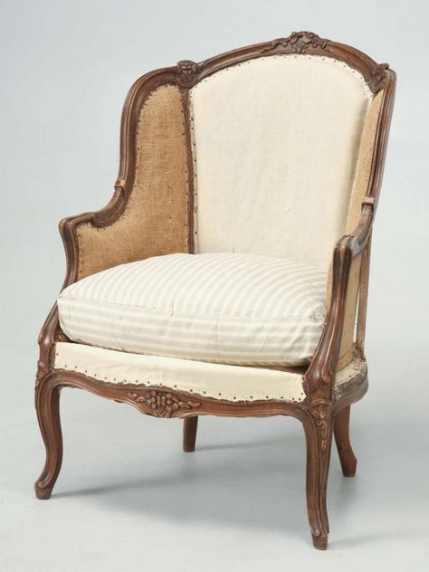 Antique French Louis XV Style Chair, circa 1880s Antiques In Modern Home, Louis Xv Armchair, Antiques Repurposed, Bergere Chair, Modern Home Furniture, Upholstered Chair, Antique Chairs, American Furniture, Types Of Furniture