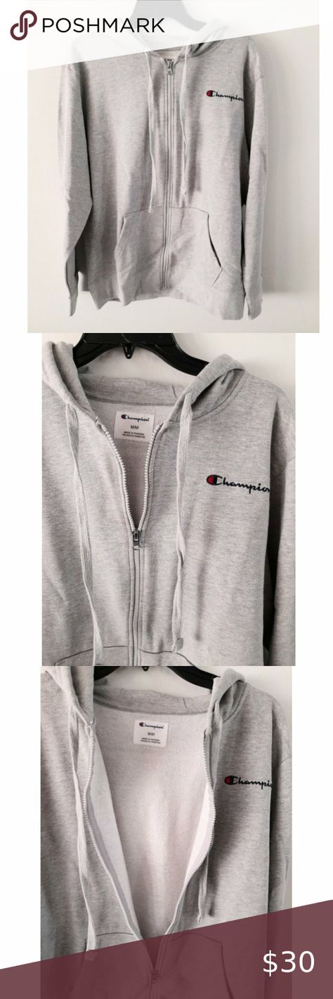 Champion Sweatshirt Hoodie Full Zip Gray Men's Size Medium *New with tag* Hoodie Full Zip, Champion Sweatshirt, Champion Hoodie, Full Zip Hoodie, Grey Hoodie, Sweatshirt Hoodie, Sweatshirts Hoodie, Size Medium, Sweatshirts