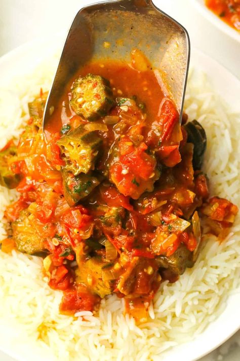 Okra and Tomatoes Roasted Okra And Tomatoes, Southern Okra And Tomatoes Recipe, Stewed Okra And Tomatoes Southern, Okra And Tomatoes Southern, Recipes With Okra, Okra And Tomato Recipe, Roasted Okra, Okra Recipe, Okra And Tomatoes