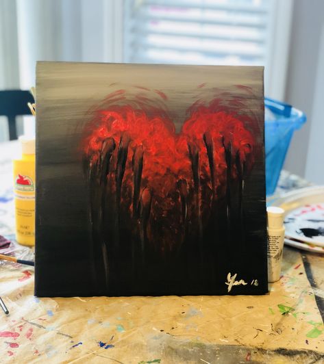 Painting Ideas For Heartbreak, Painting For Heartbreak, Paintings Heartbreak, Loss Painting Ideas, Painting Ideas On Canvas Emotional, Deep Canvas Paintings, Canvas Painting Ideas Deep Meaning, Betrayal Painting, Breakup Painting Ideas