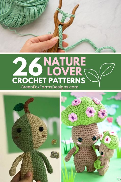 Those who have followed my crochet blog and pattern designs over the years, would know that I believe in a magical world. One of nature, kindness, surprise and delight! I wanted to share with you a collection of crochet patterns that are practical, pretty and a little different, for those of us that are drawn in some way to the mystical part of the natural world. Practical Crochet Patterns, Woodsy Crochet, Forest Crochet Pattern, Crochet Forest Animals Free Pattern, Woodland Amigurumi Free Pattern, Crochet Forest, Lover Crochet, Scrap Yarn, Stash Buster