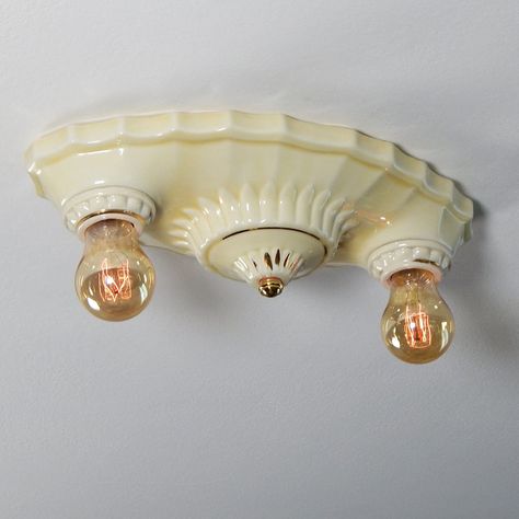 Antique Ceiling Lights, Art Deco Lighting, Vaseline Glass, Ceiling Light Fixture, Architectural Salvage, Art Deco Design, Kitchen Stuff, Vintage Lighting, Live Light