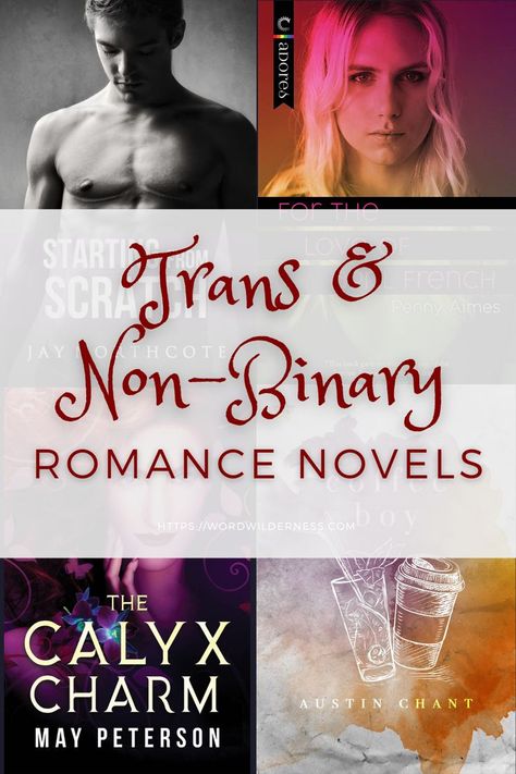 Image of the post title "Trans and Non-Binary Romance Novels" in maroon text on a semi-sheer white background. Behind the title is 4 images of various book covers. Classic Literature Books, Literature Books, Non Binary, Classic Literature, Pride Month, Romance Novels, Romance Books, Book Recommendations, Books To Read