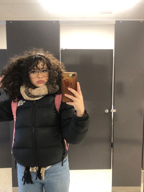 Emo Face Claims, Curly Hair Fits, Winter Curly Hair, Ophelia Aesthetic, The Mirror Visitor, Mirror Visitor, Mixed Curly Hair, Beautiful Curls, Curly Hair Inspiration