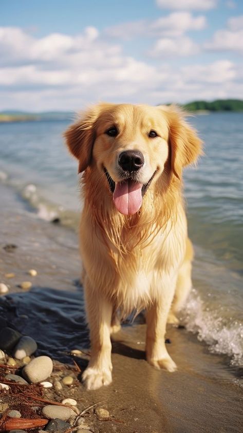 Beach dog retriever outdoors. | premium image by rawpixel.com Cute Dogs Wallpaper Iphone, Puppy Wallpaper Iphone, Dog Retriever, Dog Wallpaper Iphone, Beach Wallpaper Iphone, Cute Dog Wallpaper, Wallpaper Dog, Beach Dog, Puppy Wallpaper