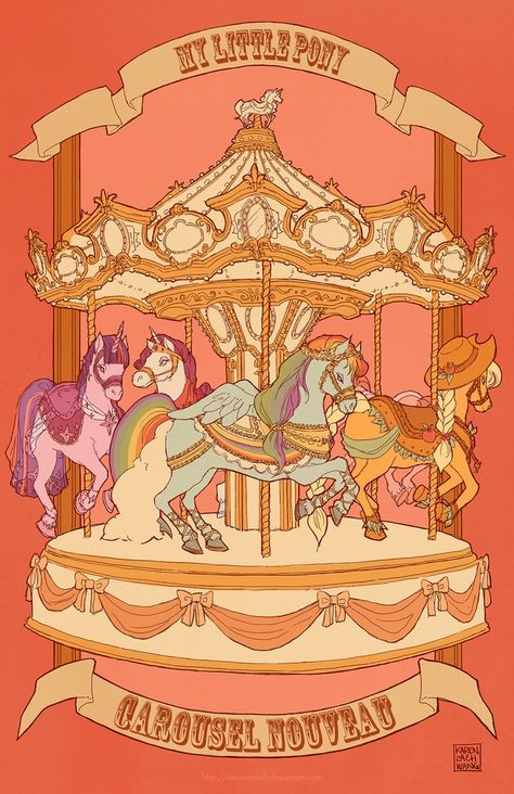 Merry go round ponys Carousel Horses, Rocking Horse, Op Art, Amusement Park, 그림 그리기, Carousel, My Little Pony, Cute Art, Fairy Tales