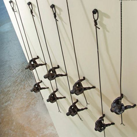 The "Iron Climbing Men" sculptures are great for a #contemporary home, $97.50 (Shipping included) Military Bedroom, Climbing Man Sculpture, Camo Rooms, Army Bedroom, Men Wall Decor, Army Room, Dark Metal, Iron Wall Decor, Metal Wall Sculpture