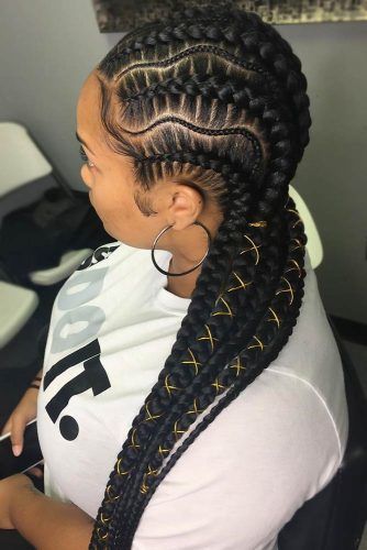 Unique Cornrow Hairstyles For Black Women, Cornrow Designs For Black Women, Pregnancy Hairstyles For Black Women, Thick Braids For Black Women, Gana Braids, Braided Updo For Black Women, Big Cornrows, Cornrows Updo, Pregnancy Hairstyles