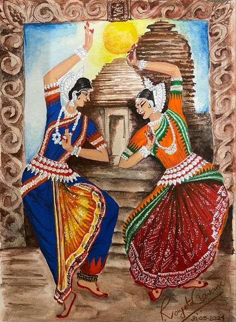 Odisha Culture Drawing, Odissi Dance Painting, Odisha Painting, Odisha Art, Odissi Dance, Blouse Painting, Festival Paint, Dance Painting, Sketch Images