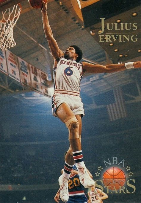 Julius Erving Julius Erving Dunks, Michael Jordan Pictures, Julius Erving, Nyc History, Merchandise Shop, Vintage Basketball, Vintage College, Nba Legends, Sports Hero