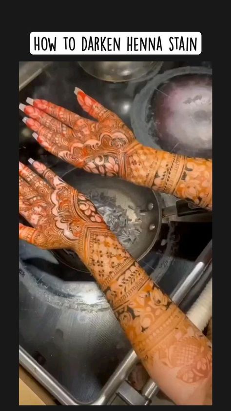 How To Darken Mehndi, How To Darken Henna Stain, How To Darken Mehendi On Hands, New Henna Designs Unique, Bridal Mehndi Designs Back Hands, Mehendi Designs Back Hands, Backside Mehndi Design, Mehndi Stain, Trending Mehndi Designs