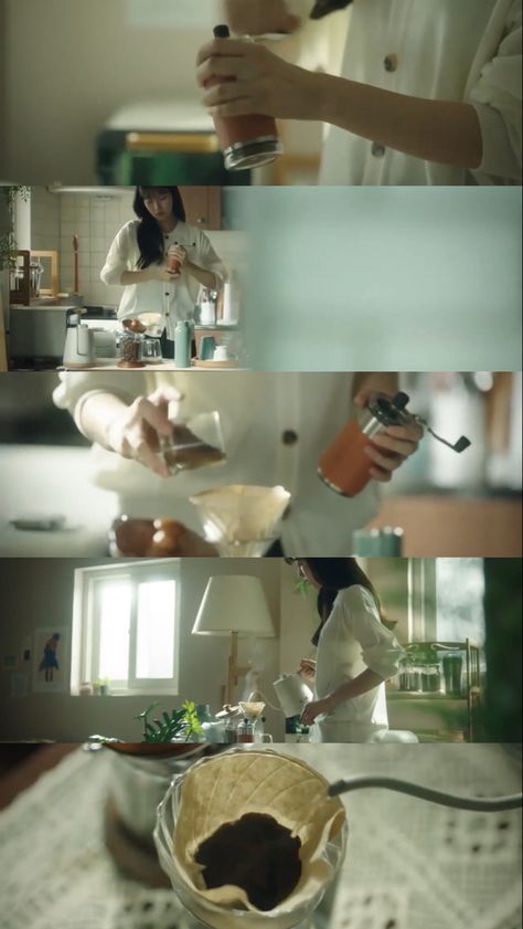 Cinematic Kitchen Scene, Kitchen Photography Aesthetic, Kdrama Cinematography Aesthetic, Filming Cooking Videos, Cooking Cinematography, Cinematic Lifestyle Photography, Cafe Cinematography, Coffee Cinematography, Kitchen Cinematography