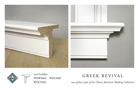 GREEK REVIVAL STOOL & APRON MOLDING BUILDUP | Flickr - Photo Sharing! Greek Revival Interiors, No Beer, Craftsman Trim, Interior Window Trim, Trim Carpentry, Greek Revival Home, Greek Architecture, House Trim, Window Casing