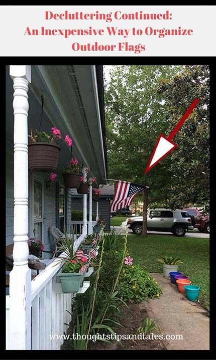 Love large decorative flags that festoon the house and wave gaily from a front porch pole? Here's an inexpensive way to organize outdoor flags neatly. Hanging Flags, Flag Hanging, Flag Holder, Hanging Flag, Life Group, Outdoor Flags, Flag Decor, Exterior Decor, Top Pins