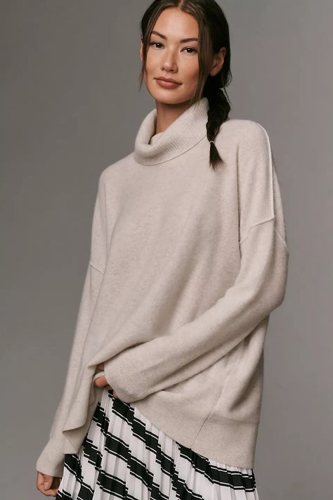 By Anthropologie Cashmere Turtleneck Tunic Sweater | Anthropologie Turtleneck Tunic Sweater, Turtleneck Tunic, Cashmere Turtleneck, Tunic Sweater, First Look, Pullover Styling, Anthropologie, Cashmere, Turtle Neck