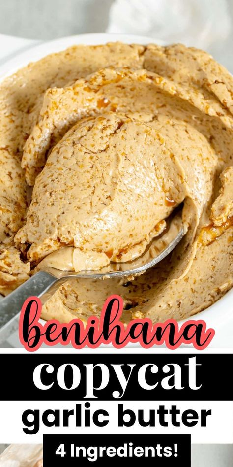 One of the best parts of Benihana's recipes is the classic umami-packed garlic butter. This copycat recipe for Benihana's garlic butter is easy to make and is the perfect base for hibachi steak, fried rice, or even Benihana's stir-fried vegetables. You'll want to keep a batch on hand at all times! Hibachi Garlic Butter Recipe, Benihana Recipes, Benihana Garlic Butter Recipe, Steak Fried Rice, Hibachi Steak, Best Sauce Recipe, Butter Homemade, Family Breakfast Recipes, Warm Potato Salads