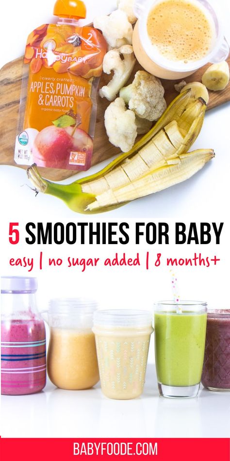 12 Month Old Smoothies, Smoothie For 6 Month Old, Infant Smoothies Recipes, Smoothie For 12 Month Old, One Year Old Smoothies, Breakfast For Babies 8 Months, Blw Smoothie, Baby Smoothies 1 Year, Baby Smoothies 6 Months