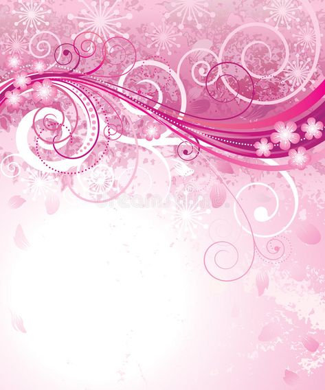 Pink of Spring stock illustration Floral Background Pink, 2000s Background, 2000s Wallpaper, Pink Floral Background, Frutiger Metro, Pink Illustration, Girly Graphics, Y2k Background, Bling Wallpaper