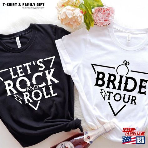 Bride Tour Lets Rock And Roll Bachelorette Party Shirts Bach Or Die Hoodie Classic Check more at https://tshirtfamilygift.com/product/bride-tour-lets-rock-and-roll-bachelorette-party-shirts-bach-or-die-hoodie-classic/ Rock And Roll Bachelorette Party, Rock And Roll Bachelorette, Bride Tour, Bachelorette Themes, Rock N Roll Bride, Bride Shirts, Bachelorette Party Shirts, Party Shirts, Punk Rock